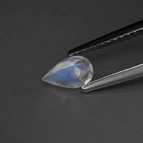 0.33캐럿 천연 블루 화이트 레인보우 문스톤, 투명한, 6.1×4 mm, 투명/반투명