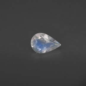0.31캐럿 천연 블루 화이트 레인보우 문스톤, 투명한, 5.9×4 mm, 투명/반투명