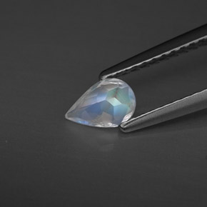 0.31캐럿 천연 블루 화이트 레인보우 문스톤, 투명한, 5.9×4 mm, 투명/반투명