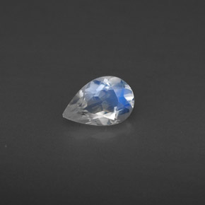 0.35캐럿 천연 블루 화이트 레인보우 문스톤, 투명한, 6×4 mm, 투명/반투명