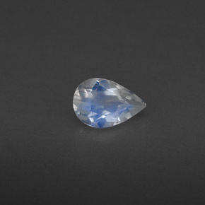 0.35캐럿 천연 블루 화이트 레인보우 문스톤, 투명한, 6×4 mm, 투명/반투명
