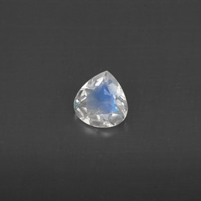 0.24캐럿 천연 블루 화이트 레인보우 문스톤, 투명한, 4.6×4.5 mm, 투명/반투명