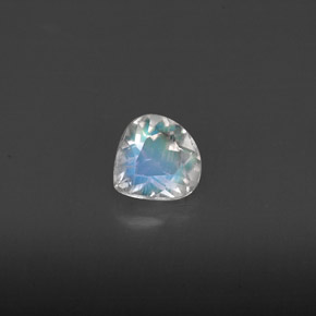 0.31캐럿 천연 블루 화이트 레인보우 문스톤, 투명한, 4.8×4.7 mm, 투명/반투명