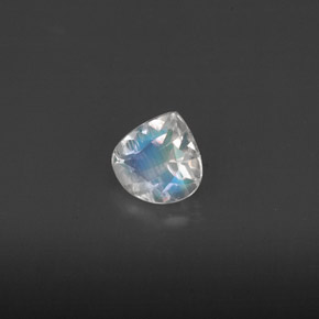 0.31캐럿 천연 블루 화이트 레인보우 문스톤, 투명한, 4.8×4.7 mm, 투명/반투명