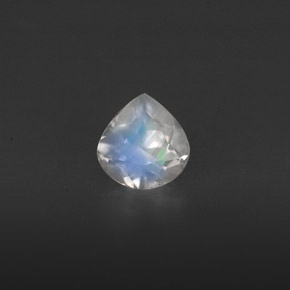 0.33캐럿 천연 블루 화이트 레인보우 문스톤, 투명한, 4.8×4.7 mm, 투명/반투명