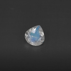 0.26캐럿 천연 블루 화이트 레인보우 문스톤, 투명한, 5×4.7 mm, 투명/반투명