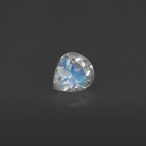 0.32캐럿 천연 블루 화이트 레인보우 문스톤, 투명한, 4.8×4.3 mm, 투명/반투명