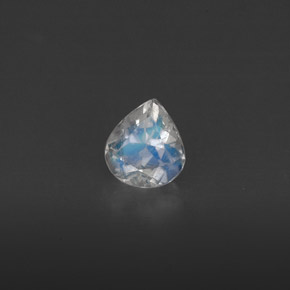 0.32캐럿 천연 블루 화이트 레인보우 문스톤, 투명한, 4.8×4.3 mm, 투명/반투명