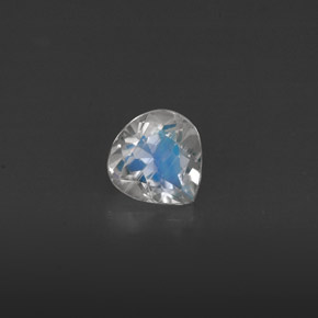 0.40캐럿 천연 블루 화이트 레인보우 문스톤, 투명한, 5.1×4.9 mm, 투명/반투명