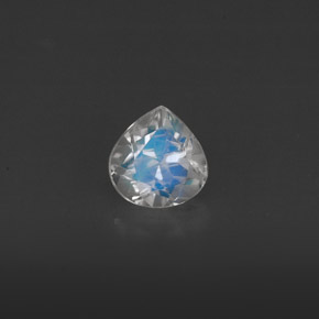 0.40캐럿 천연 블루 화이트 레인보우 문스톤, 투명한, 5.1×4.9 mm, 투명/반투명