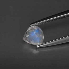 0.30캐럿 천연 블루 화이트 레인보우 문스톤, 투명한, 5×4.9 mm, 투명/반투명