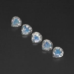 1.53캐럿 천연 푸르스름한 화이트 레인보우 문스톤 보석, 투명한, 4.9×4.7 mm, 투명/반투명