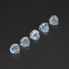 1.53캐럿 천연 푸르스름한 화이트 레인보우 문스톤 보석, 투명한, 4.9×4.7 mm, 투명/반투명
