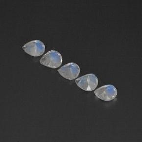 1.53캐럿 천연 푸르스름한 화이트 레인보우 문스톤 보석, 투명한, 4.9×4.7 mm, 투명/반투명