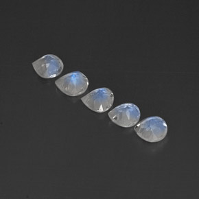 캐럿 천연 블루 화이트 레인보우 문스톤 보석, 투명한, 5×4.9 mm, 투명/반투명