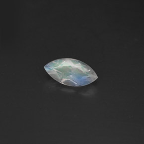 0.30캐럿 천연 화이트 블루 레인보우 문스톤, 투명한, 7×3.5 mm, 투명/반투명