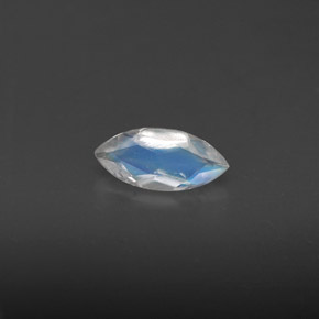 0.31캐럿 천연 화이트 블루 레인보우 문스톤, 투명한, 7.7×3.6 mm, 투명/반투명
