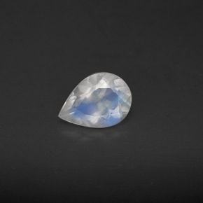 0.52캐럿 천연 화이트 블루 레인보우 문스톤, 투명한, 6.8×4.9 mm, 투명/반투명