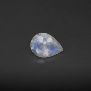 0.52캐럿 천연 화이트 블루 레인보우 문스톤, 투명한, 6.8×4.9 mm, 투명/반투명