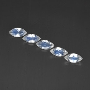 캐럿 천연 블루 화이트 레인보우 문스톤 보석, 투명한, 7.5×3.8 mm, 투명/반투명