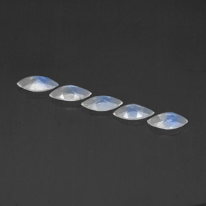 캐럿 천연 블루 화이트 레인보우 문스톤 보석, 투명한, 7.5×3.8 mm, 투명/반투명