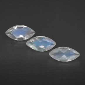 캐럿 천연 블루 화이트 레인보우 문스톤 보석, 투명한, 7.7×4 mm, 투명/반투명