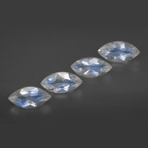 캐럿 천연 블루 화이트 레인보우 문스톤 보석, 투명한, 투명/반투명