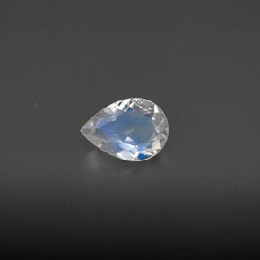 0.43캐럿 천연 블루 화이트 레인보우 문스톤, 투명한, 6.7×4.9 mm, 투명/반투명