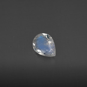 0.43캐럿 천연 블루 화이트 레인보우 문스톤, 투명한, 6.7×4.9 mm, 투명/반투명