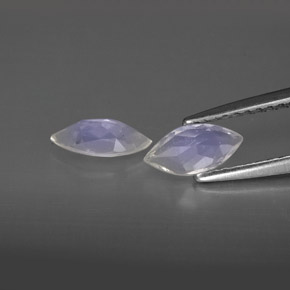 캐럿 천연 블루 화이트 레인보우 문스톤 보석, 투명한, 7.8×3.8 mm, 투명/반투명