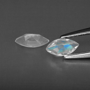 캐럿 천연 블루 화이트 레인보우 문스톤 보석, 투명한, 6×3.1 mm, 투명/반투명
