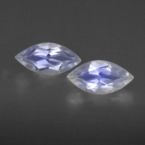 캐럿 천연 블루 화이트 레인보우 문스톤 보석, 투명한, 7.9×4 mm, 투명/반투명