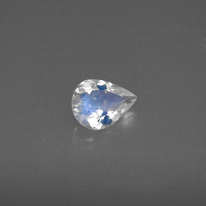0.43캐럿 천연 블루 화이트 레인보우 문스톤, 투명한, 6.7×4.8 mm, 투명/반투명