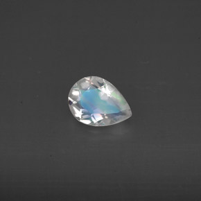0.44캐럿 천연 블루 화이트 레인보우 문스톤, 투명한, 6.5×4.8 mm, 투명/반투명