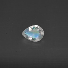 0.44캐럿 천연 블루 화이트 레인보우 문스톤, 투명한, 6.5×4.8 mm, 투명/반투명