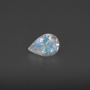 0.57캐럿 천연 블루 화이트 레인보우 문스톤, 투명한, 6.9×4.8 mm, 투명/반투명