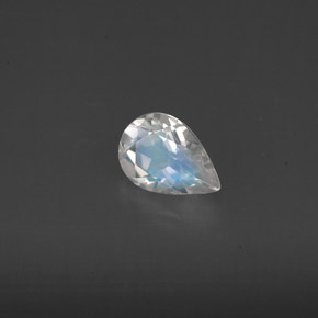 0.57캐럿 천연 블루 화이트 레인보우 문스톤, 투명한, 6.9×4.8 mm, 투명/반투명
