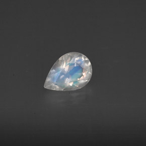 0.59캐럿 천연 블루 화이트 레인보우 문스톤, 투명한, 6.8×5 mm, 투명/반투명