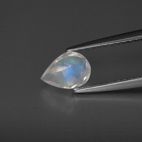0.59캐럿 천연 블루 화이트 레인보우 문스톤, 투명한, 6.8×5 mm, 투명/반투명