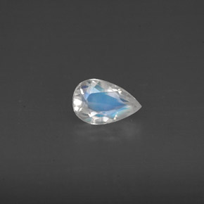 0.44캐럿 천연 블루 화이트 레인보우 문스톤, 투명한, 6.5×4.2 mm, 투명/반투명