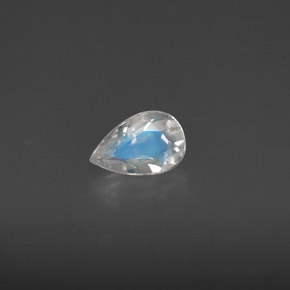 0.44캐럿 천연 블루 화이트 레인보우 문스톤, 투명한, 6.5×4.2 mm, 투명/반투명