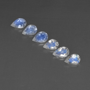 캐럿 천연 블루 화이트 레인보우 문스톤 보석, 투명한, 투명/반투명