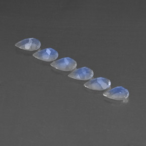 캐럿 천연 블루 화이트 레인보우 문스톤 보석, 투명한, 투명/반투명