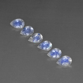 캐럿 천연 블루 화이트 레인보우 문스톤 보석, 투명한, 투명/반투명