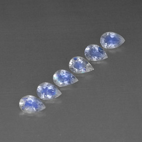 캐럿 천연 블루 화이트 레인보우 문스톤 보석, 투명한, 투명/반투명