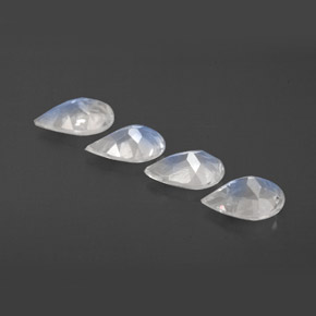 캐럿 천연 블루 화이트 레인보우 문스톤 보석, 투명한, 5.8×3.9 mm, 투명/반투명