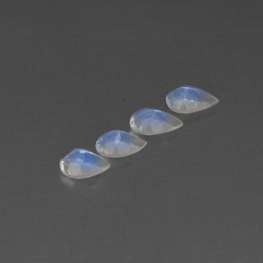캐럿 천연 블루 화이트 레인보우 문스톤 보석, 투명한, 5.3×3.9 mm, 투명/반투명