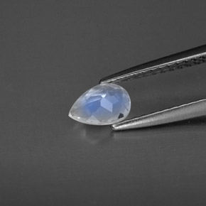 0.30캐럿 천연 블루 화이트 레인보우 문스톤, 투명한, 6.1×4.2 mm, 투명/반투명