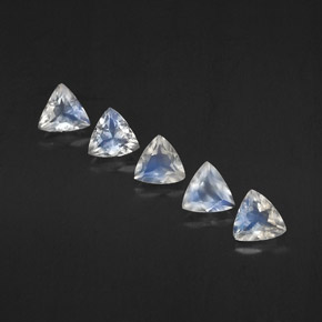 캐럿 천연 블루 화이트 레인보우 문스톤 보석, 투명한, 투명/반투명