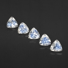 캐럿 천연 블루 화이트 레인보우 문스톤 보석, 투명한, 5.3×5.1 mm, 투명/반투명